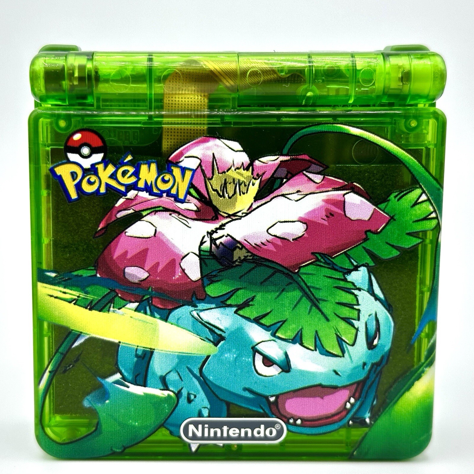 Game Boy Advance SP Custom IPS Backlit Screen UV Printed Shell Venusaur Pokemon