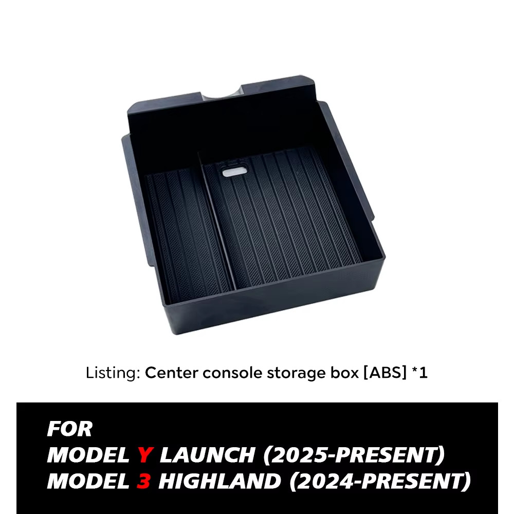 Console & Armrest Storage Box For Tesla New Model Y 2025 Juniper Launch ABS with