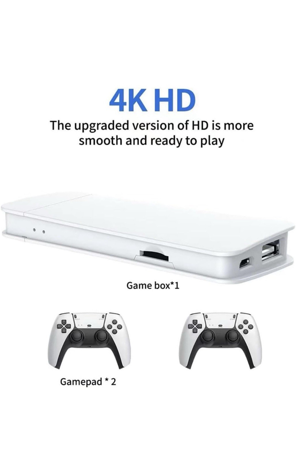 4K HD Handheld Game Console White Black Wi-Fi 3D Audio HDMI USB 4K UHD