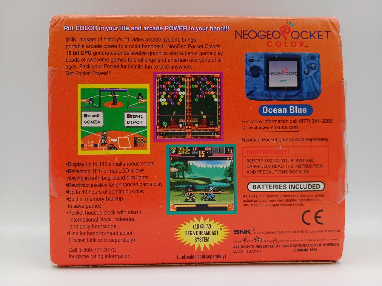 Neo Geo Pocket Color Ocean Blue Model Number Overseas Version SNK