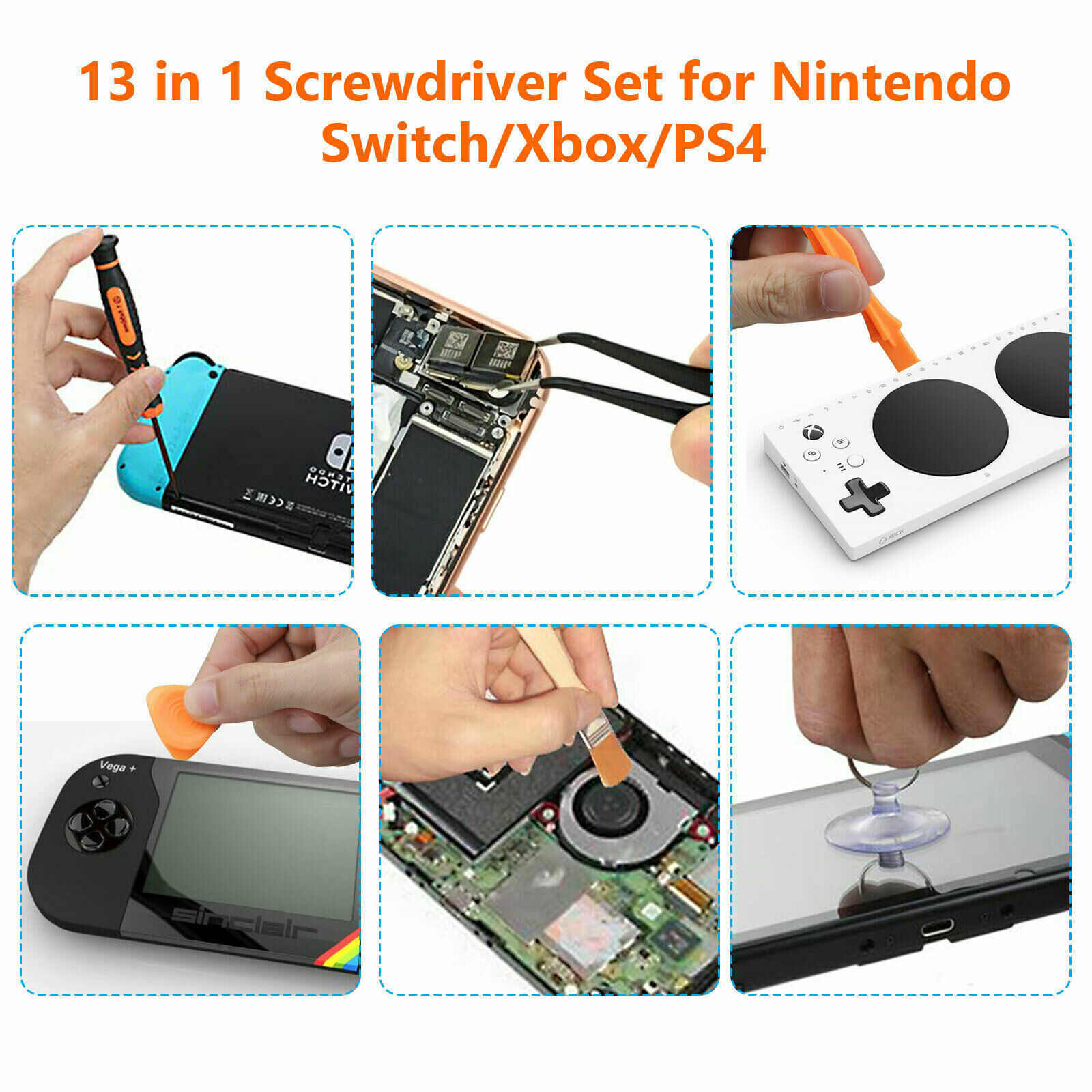 For Xbox One 360/PS4/PS3/ PSP 13in1 Repair Set Bag Case+Professional Screwdriver