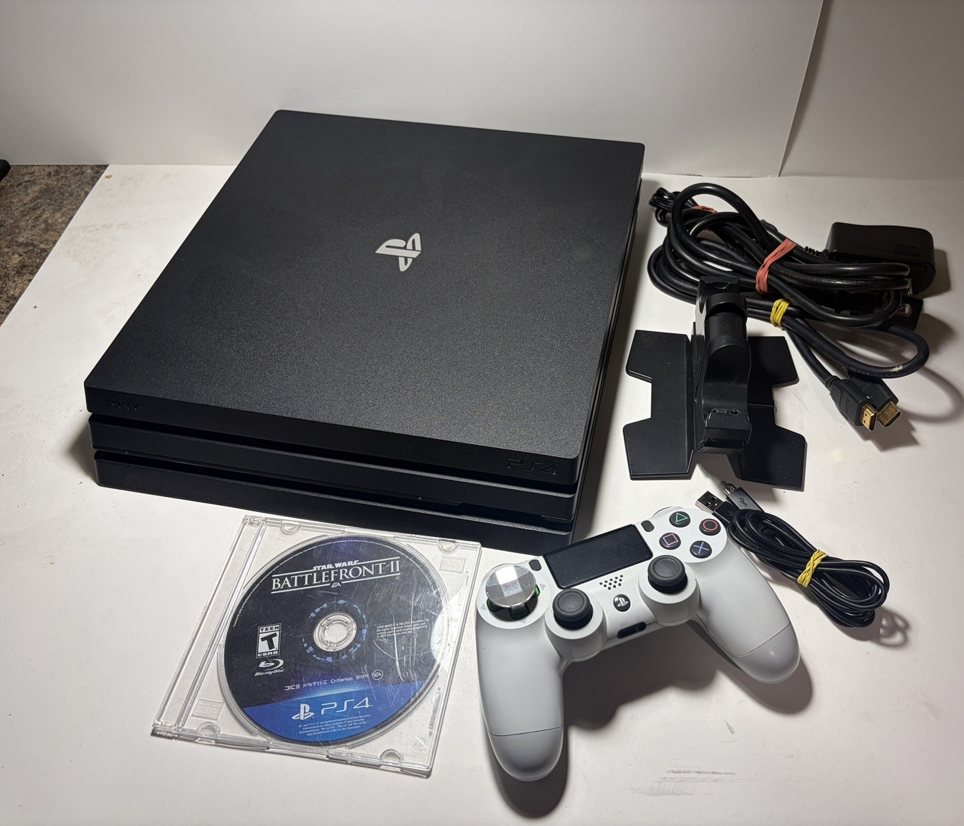 Sony PlayStation 4 Pro PS4 1TB Home Gaming Console Tested Working – Controller
