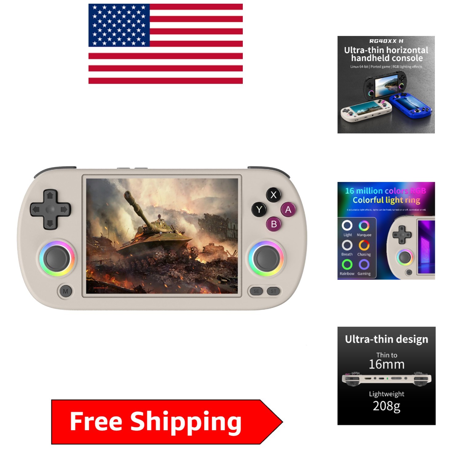 Anbernic RG40XX H – 4 Inch IPS Handheld Console with WiFi & Bluetooth