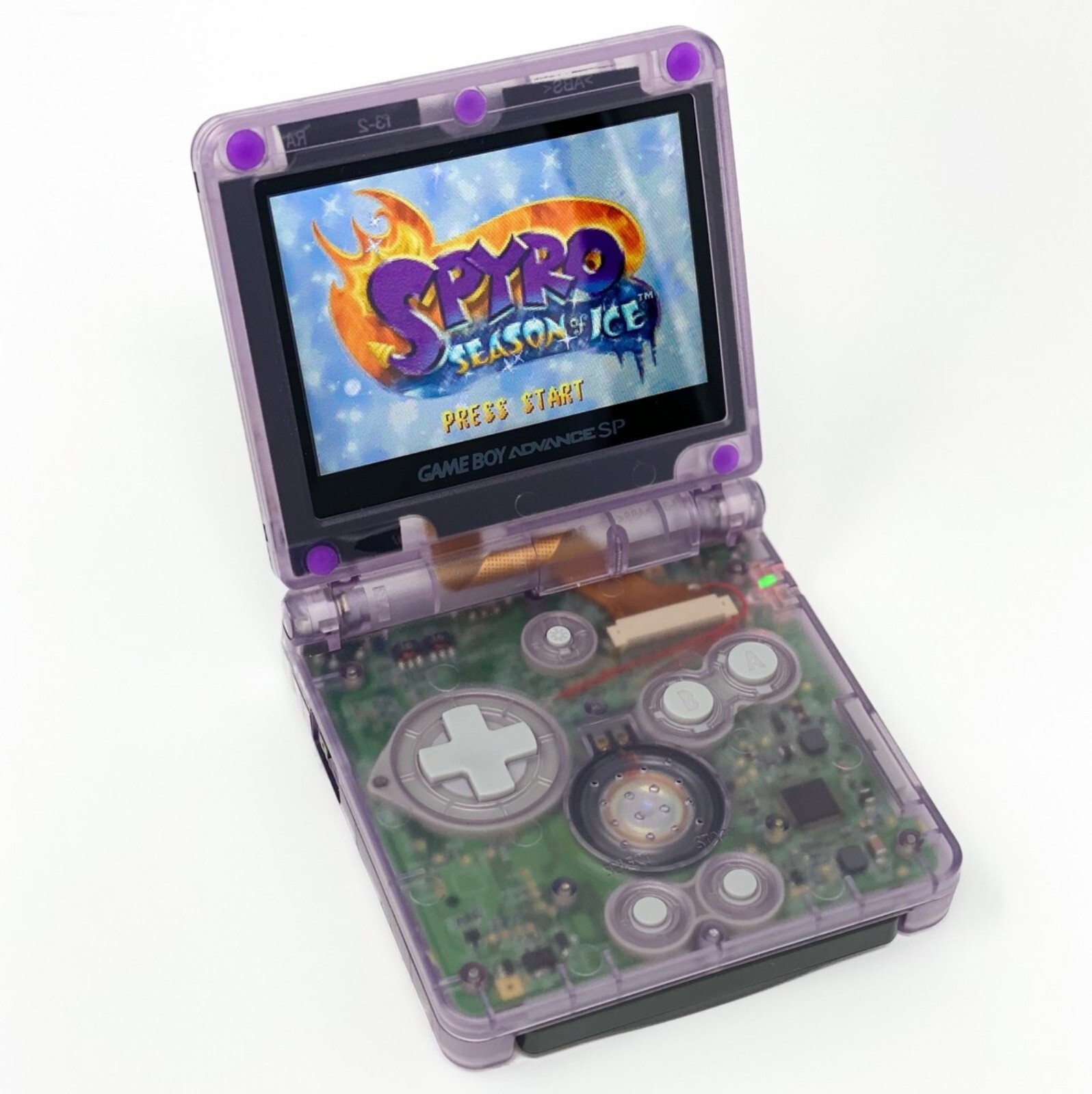 Nintendo Game Boy Advance GBA Atomic Purple SP System IPS LCD Backlight BUTTONS