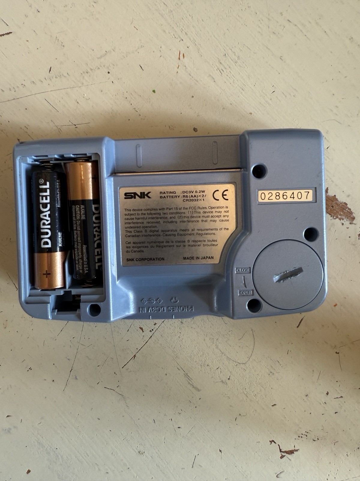 Neo Geo Pocket Color Blue Console – Tested, Missing Battery Covers.