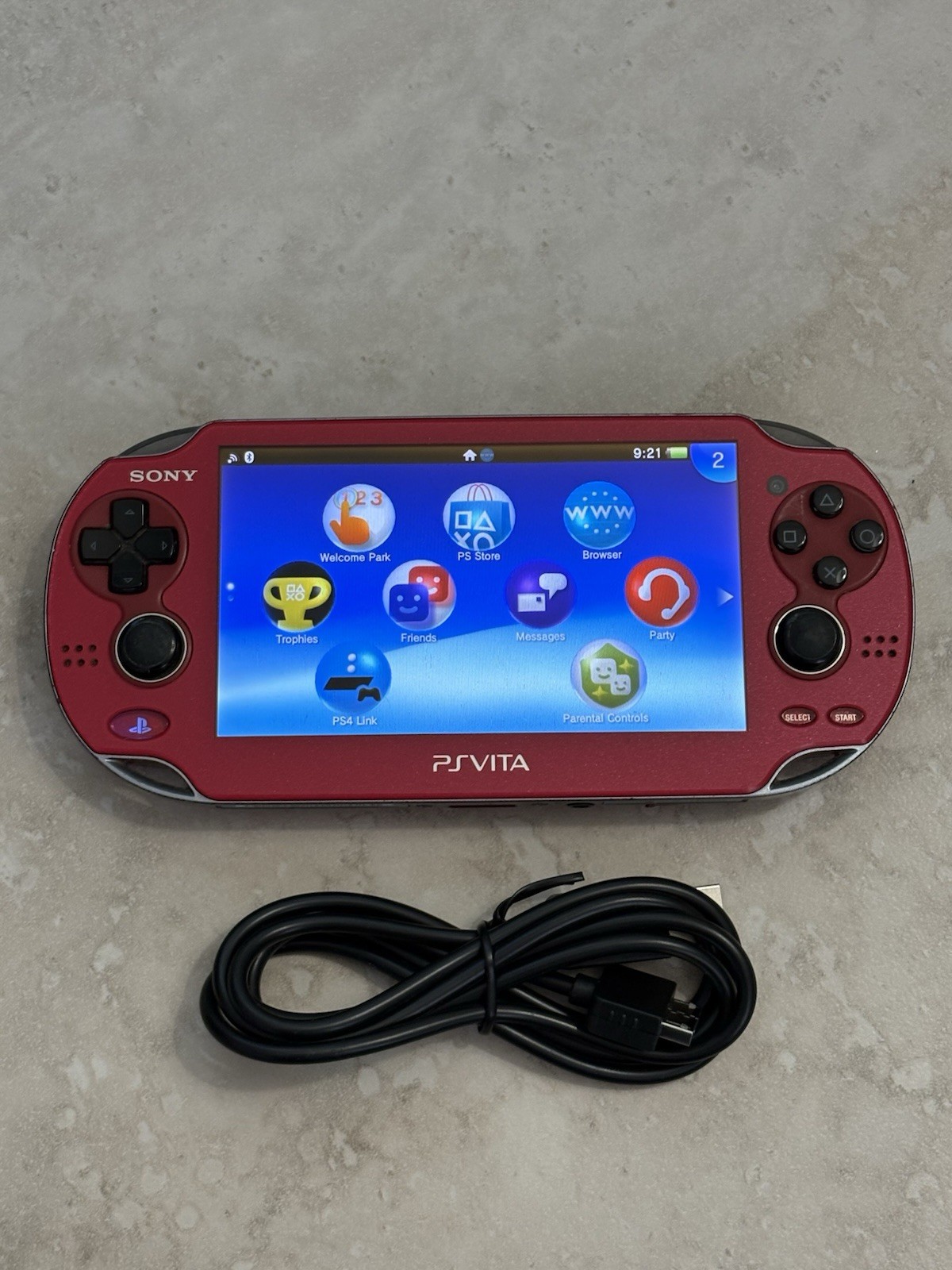 Sony PlayStation PS Vita OLED (PCH-1000) Cosmic Red With Charger USA Seller
