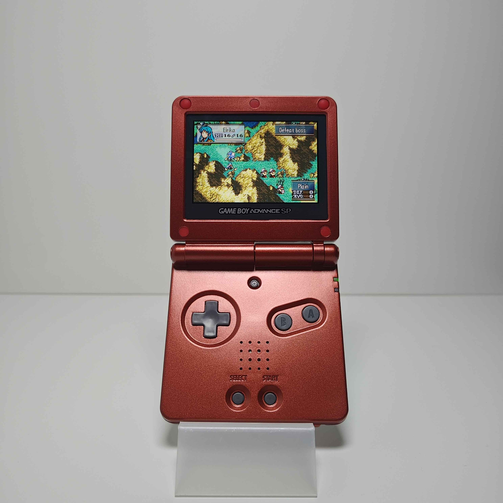 Nintendo Game Boy Advance SP – Flame Red AGS-101 V2 IPS Backlit Mod Ruby Red