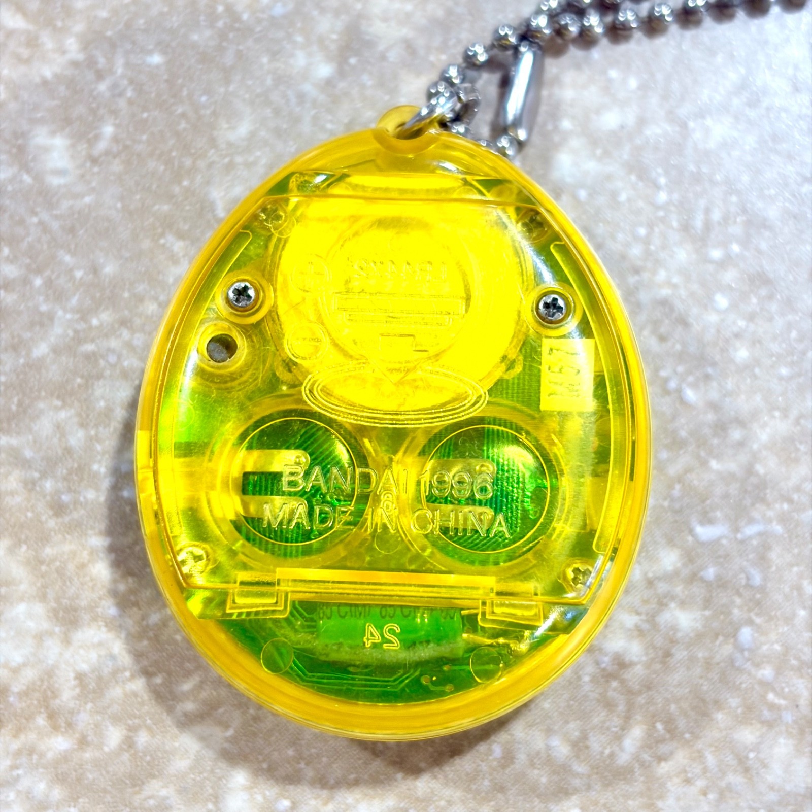 Bandai Tamagotchi (New Species Discovered!) 1997 Clear Yellow Pet Japan TESTED