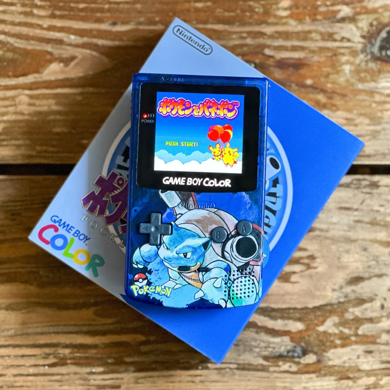 Nintendo Game Boy Color GBC AMOLED XL Touch LCD Pokemon UV BLASTOISE System