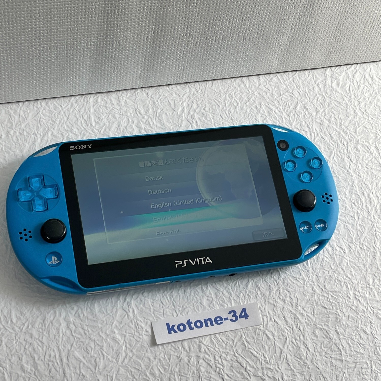 PS Vita Console Aqua blue PCH-2000 With Charger BOX Sony psvita Japan Tested