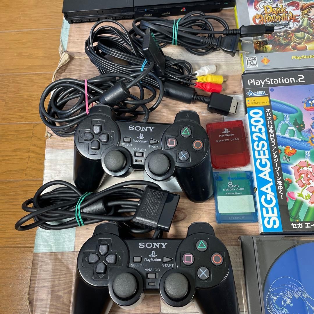PlayStation 2 SCPH-90000 Console Set 2 Controllers Many Games Tested JP