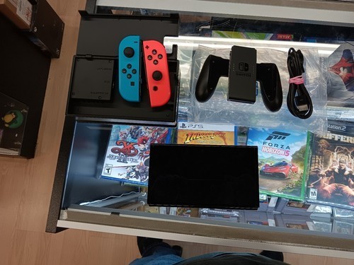 Nintendo Switch OLED Model HEG-001 Handheld Console – 64GB – /Neon Red/Neon Blue