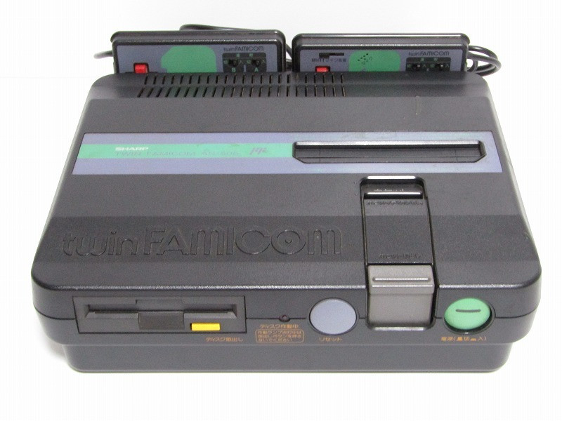 USA Sharp Twin Famicom Console Black Model AN-505-BK Famicom with Games Working!