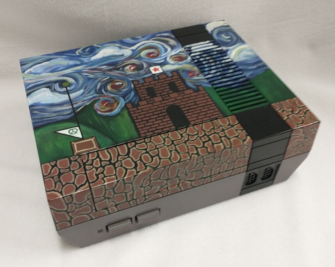 NES Nintendo Custom Hand Painted Console Mario Trilogy (1,2,3) Bundle-Tested