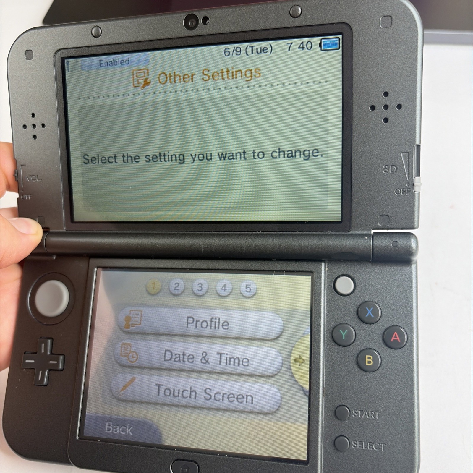 NICE! New Nintendo 3DS XL Gray Black Console Top IPS Charger Stylus US Version