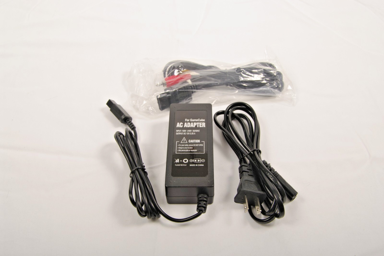 Nintendo GameCube Black Console, 2 – OEM Controllers + New Power & AV Cables