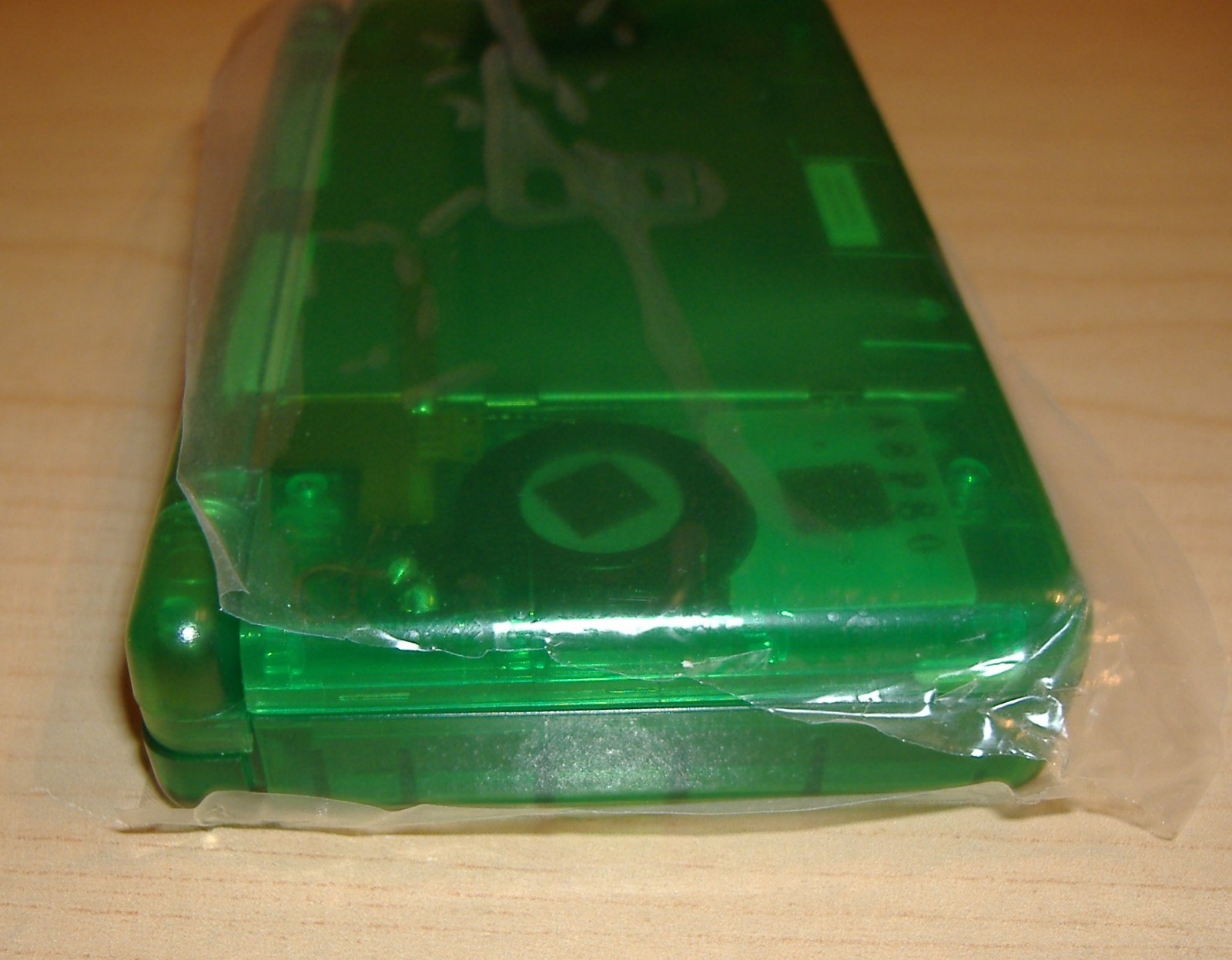 NINTENDO DS LITE TRANSPARENT GREEN NEW SHELL NEW DIGITIZER + USED OEM CHARGER