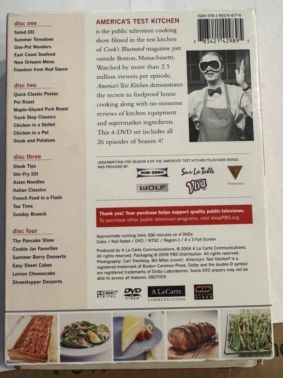 America’s Test Kitchen Season 4 DVD Set 4 Discs 26 Episodes Home Cooking Show