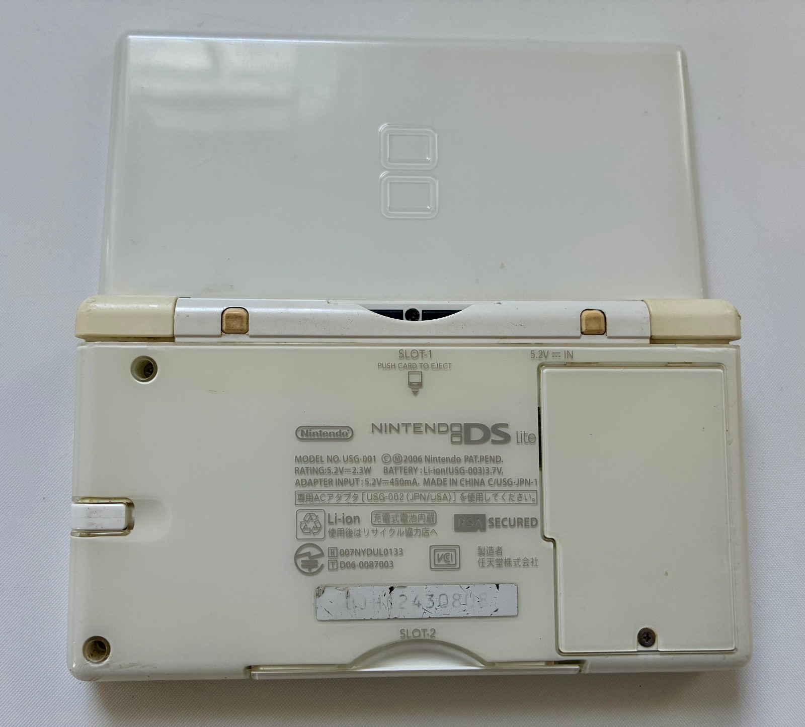 Nintendo DS Lite Handheld Console – White – Tested, Works – Cracks/Discoloration