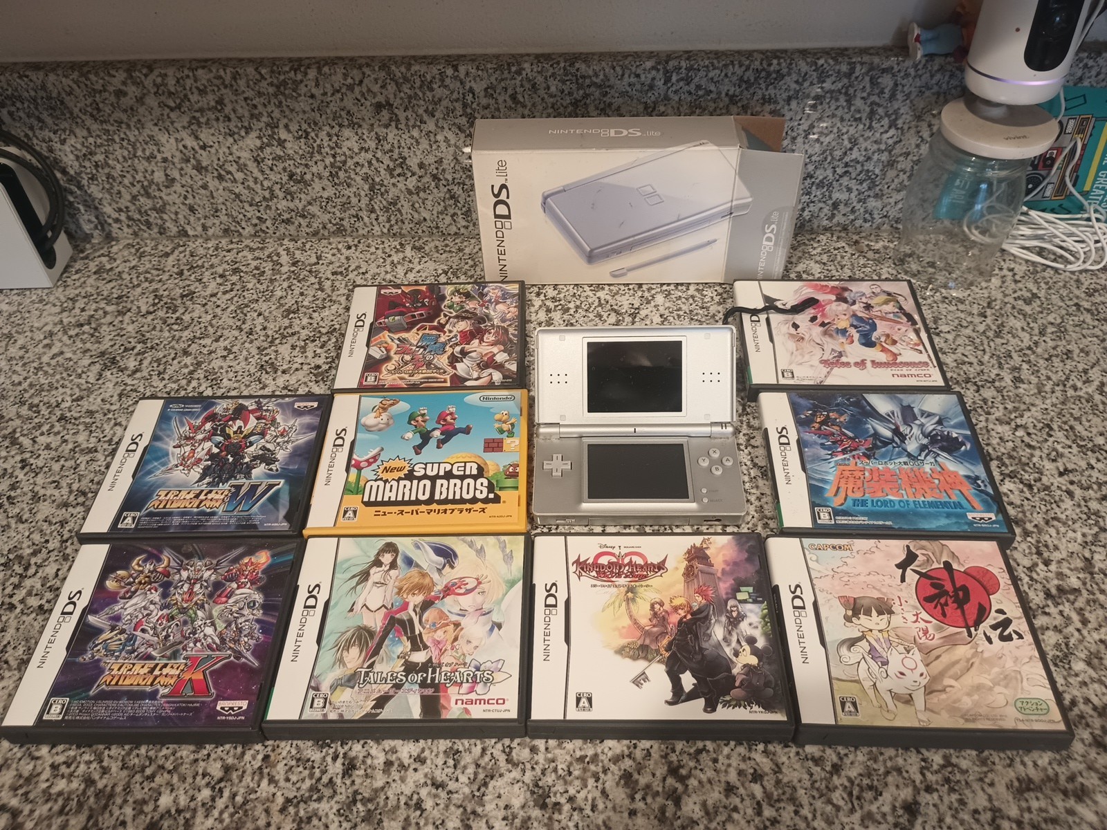 Nintendo DS Lite Launch Edition Silver Handheld System 11 Games