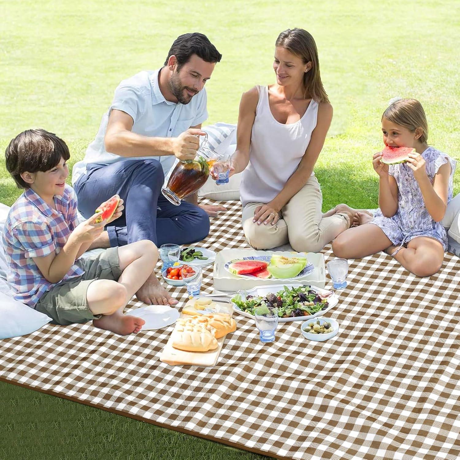 Outdoor Picnic Blanket 80″X80″ Picnic Mat Extra Large Camping Blanket Beach Blan