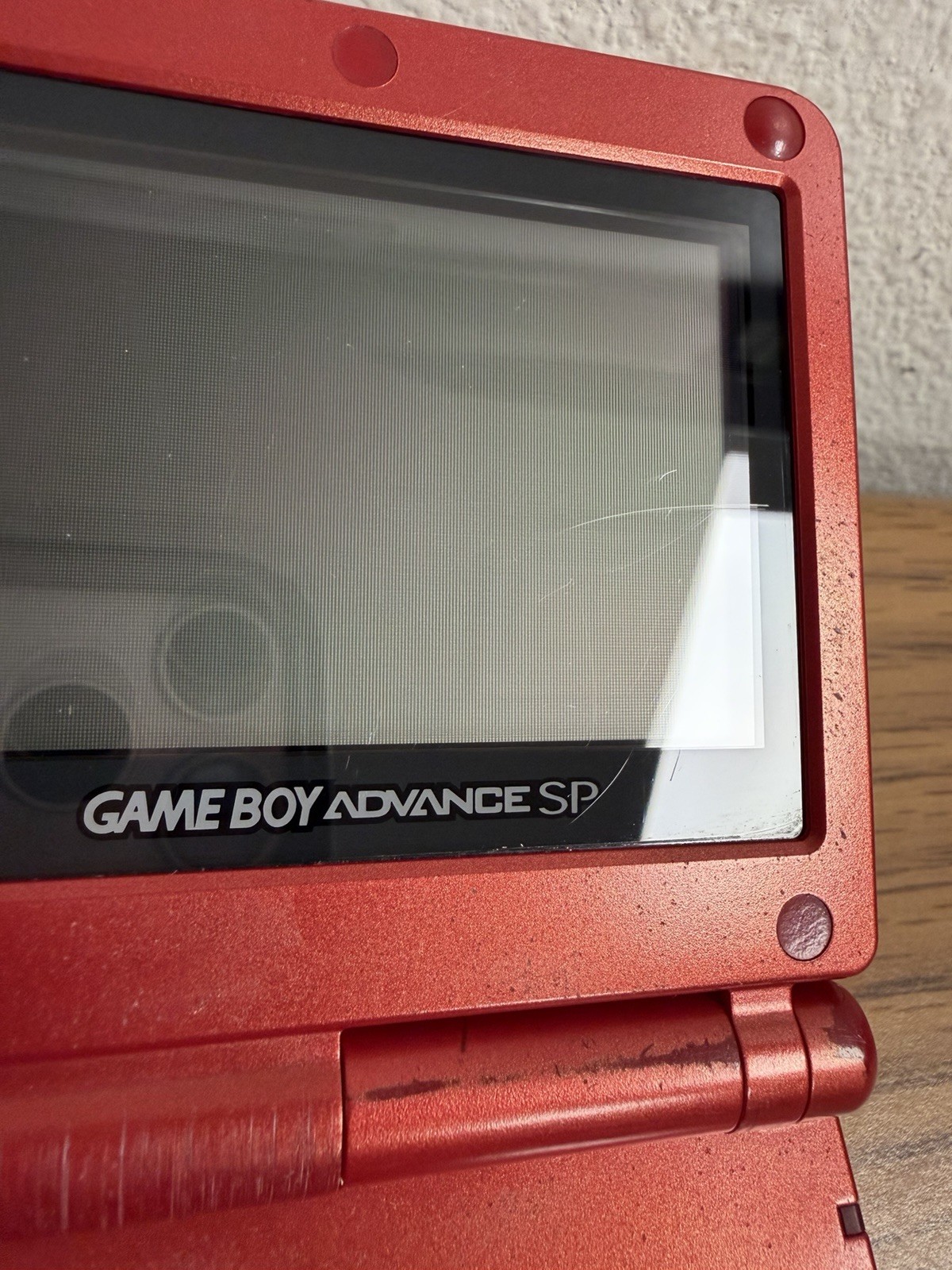 Nintendo Game Boy Advance SP Console (AGS-001) Flame Red Tested – No Charger