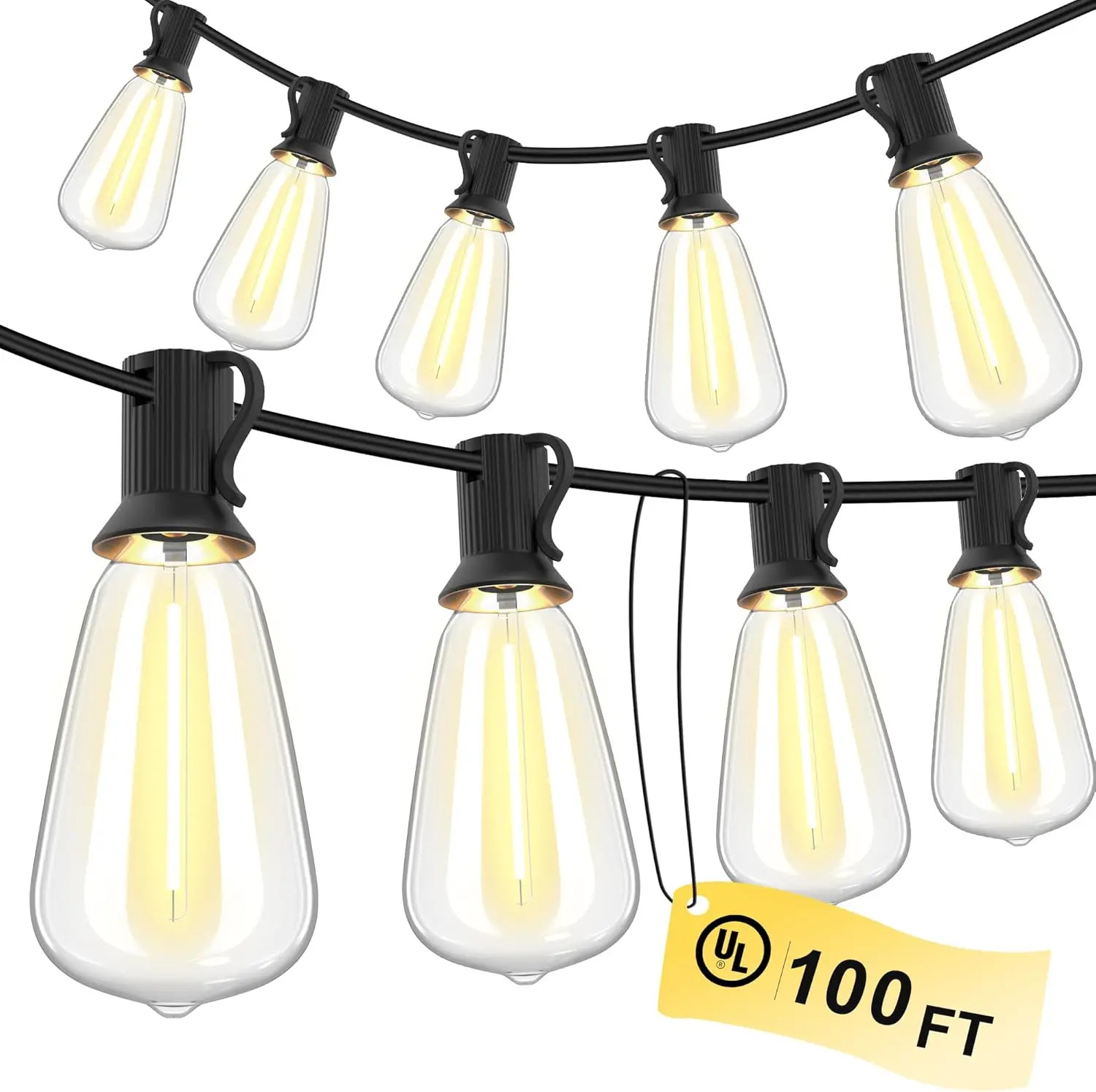 150FT LED Outdoor String Lights Waterproof Patio Lights Shatterproof ST38 Replac