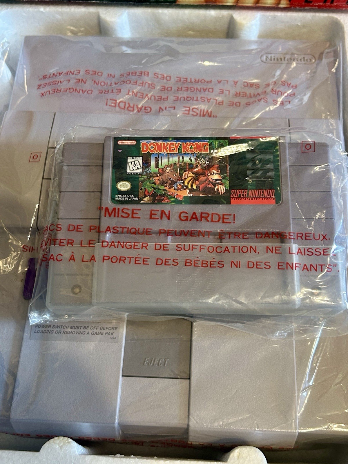 Super Nintendo SNES CIB Donkey Kong Console Bundle Matching Serial NR Mint RARE