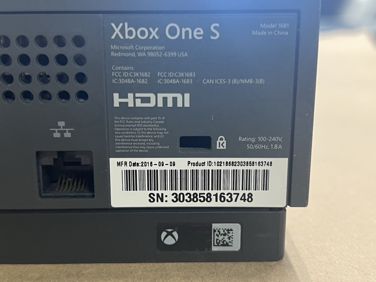 Microsoft Xbox One S Storm Gray Battlefield 1 Console Controller 500 GB