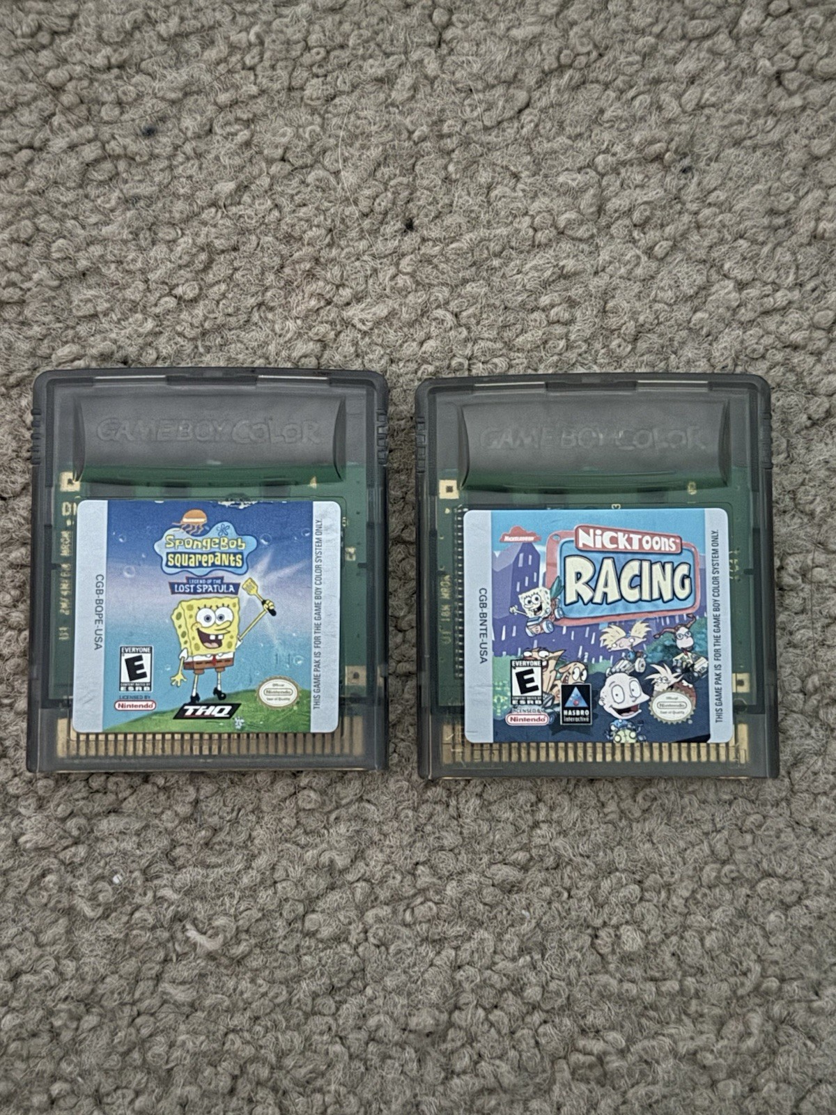 Nintendo Game Boy Color Teal with Case, Manual, & Nickelodeon Games