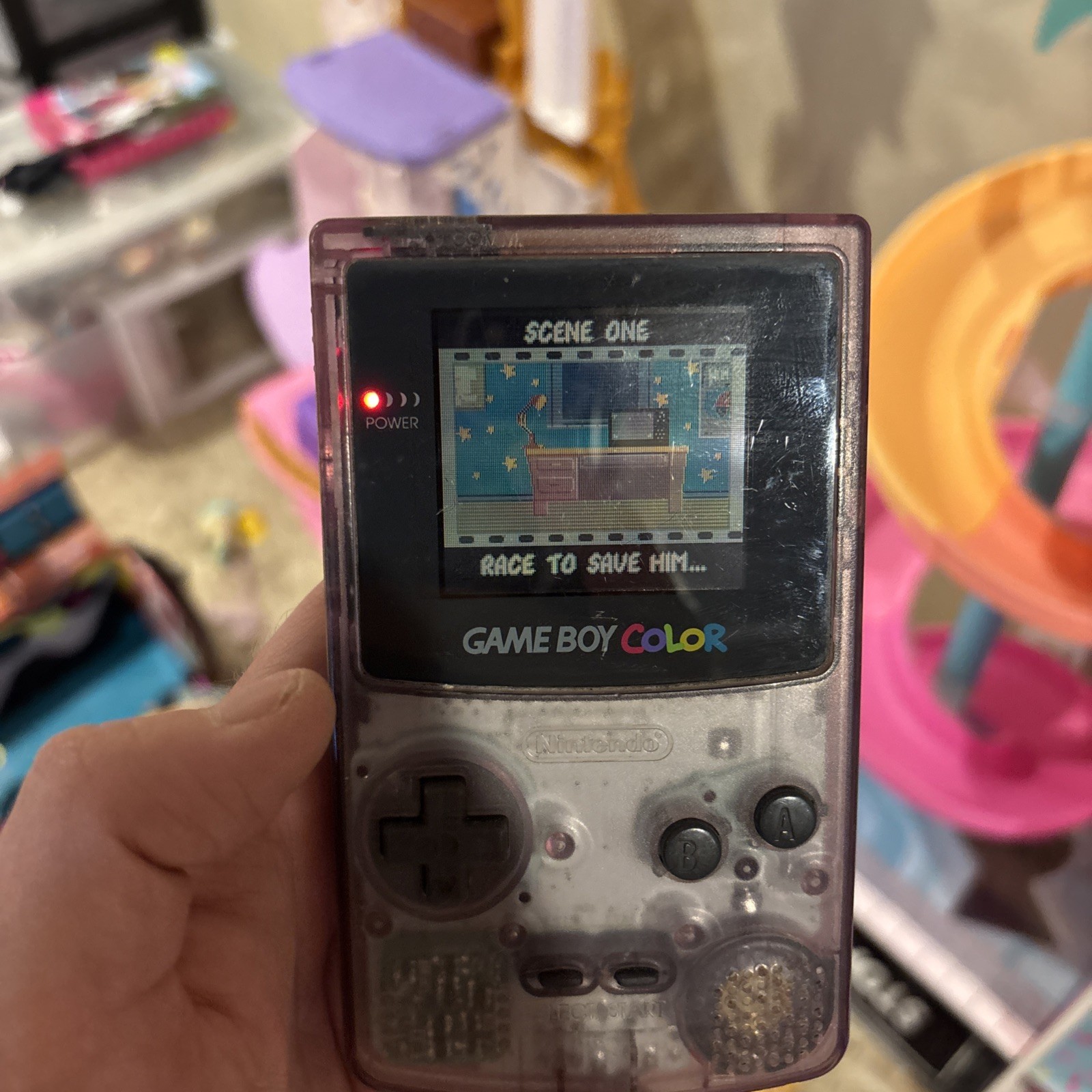 Nintendo Game Boy Color Atomic Purple CGB-001 Handheld Console & 6 Games