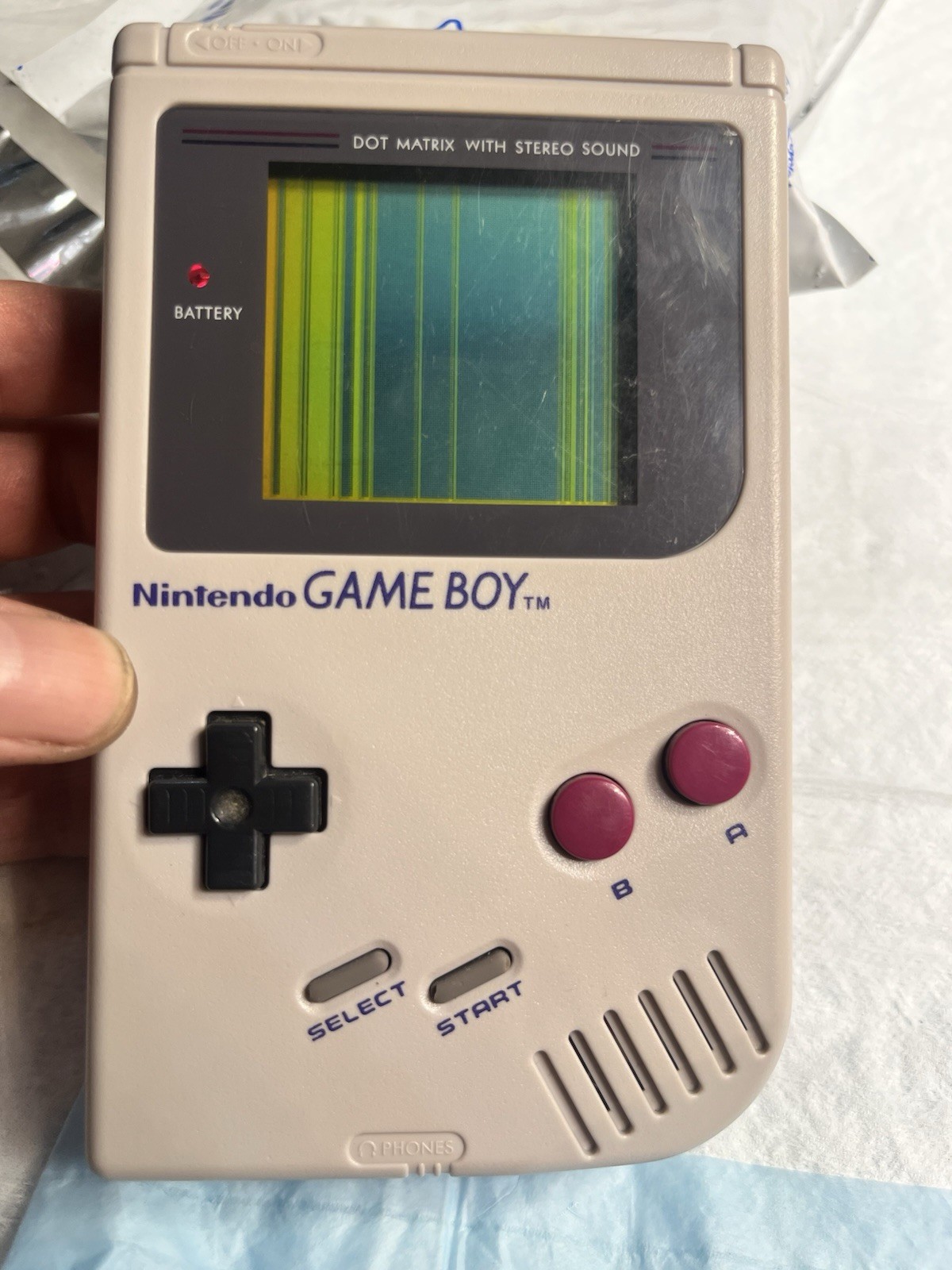 Original Nintendo Gameboy Console With Game ALL ORIGINAL For Parts-repair DMG-01