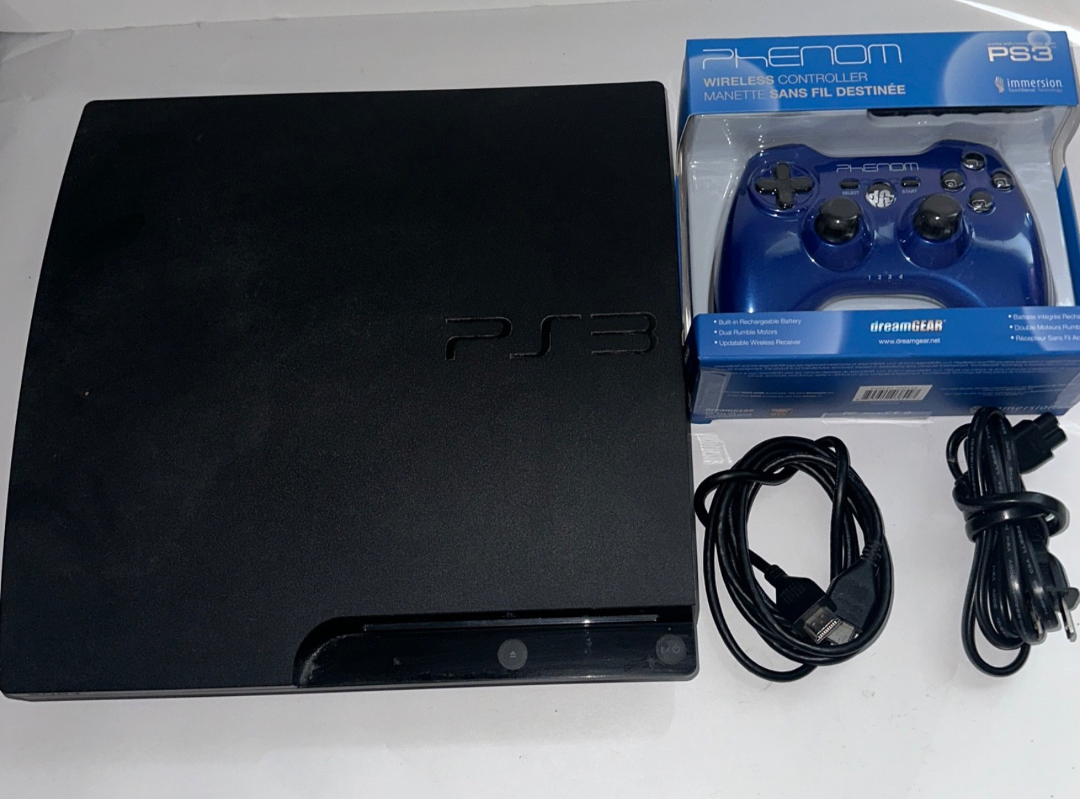 Sony PlayStation 3 PS3 Slim 320GB Console CECH-3001B Bundle W/ New Controller