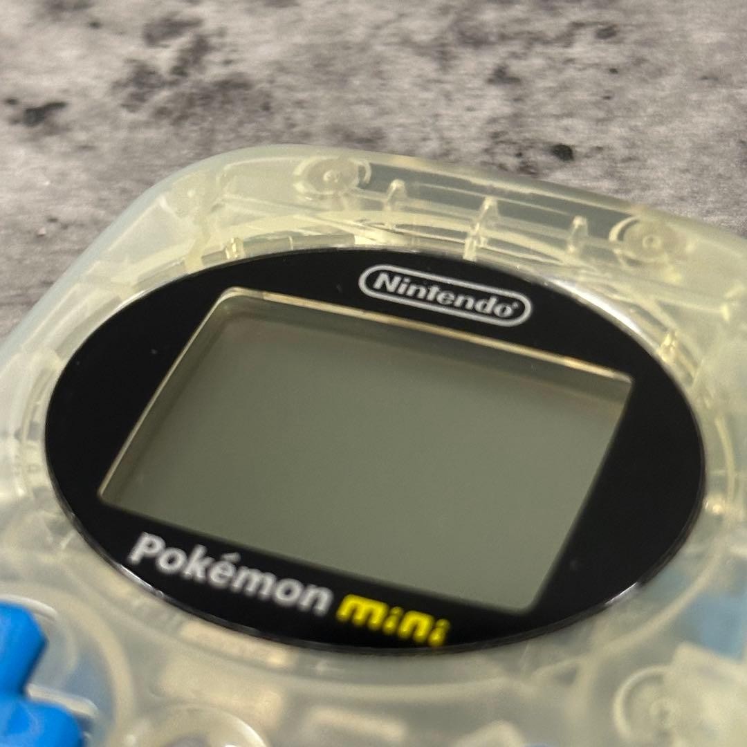 Nintendo Pokémon mini Console Clear + 3 Games Pichu Bros Party Pinball Tested