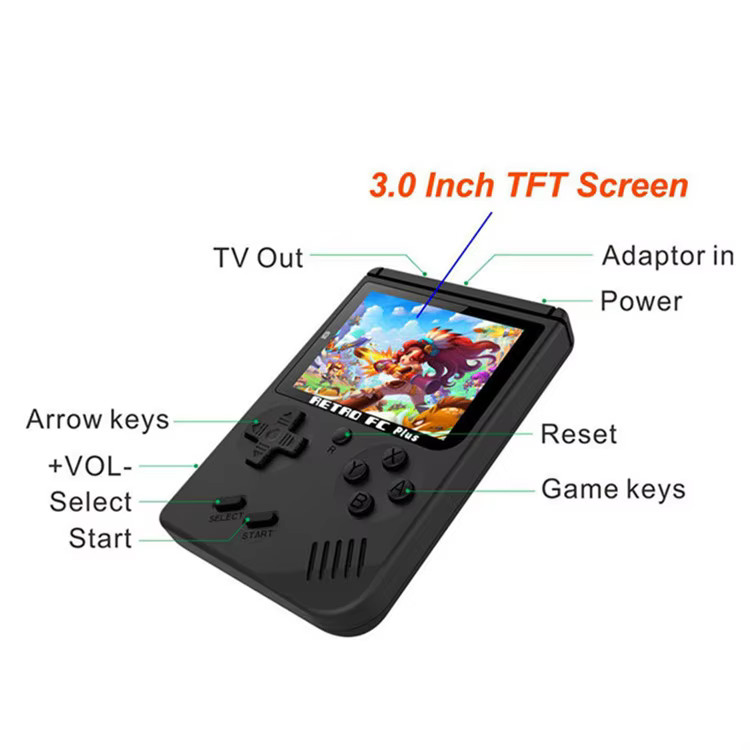 New Mini Retro Video Game Console 500 Games Portable Handheld Kids Game Console