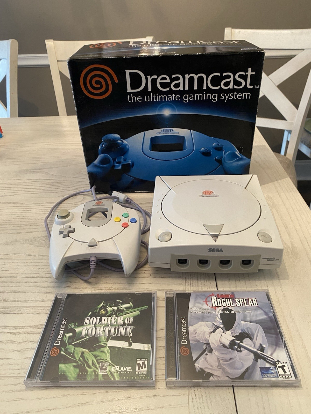 Original SEGA Dreamcast Launch Edition Console Bundle With 2 Games Amazing Cond.
