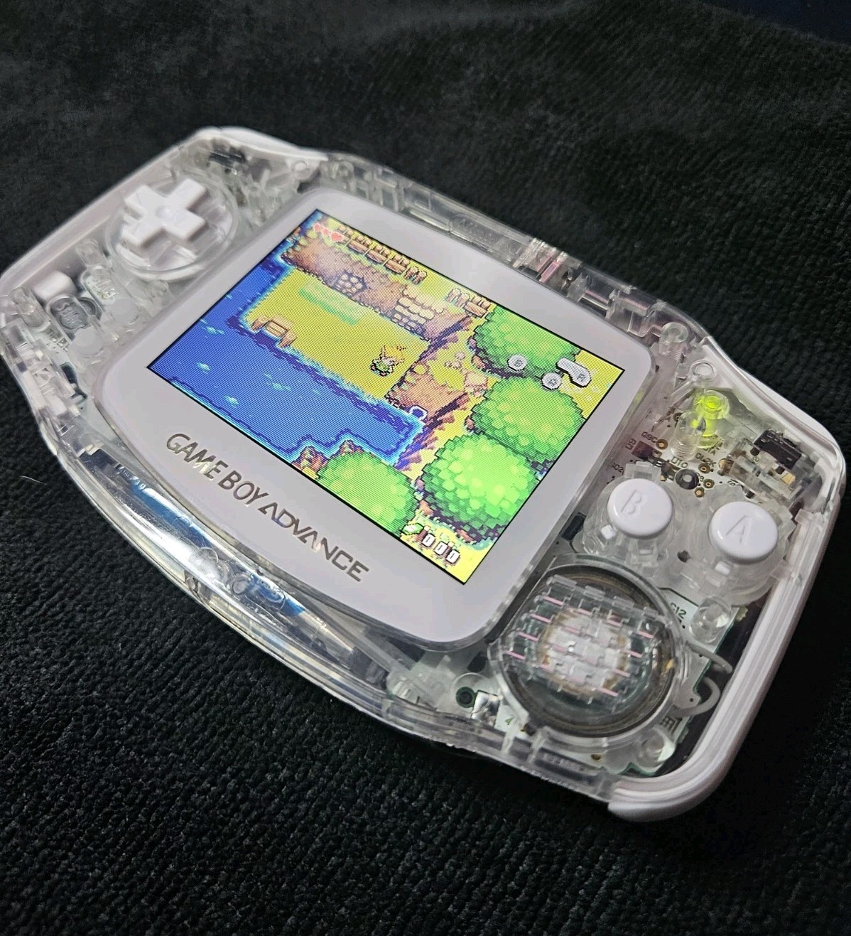 Clear GameBoy Advance GBA Console with iPS Backlight Backlit LCD