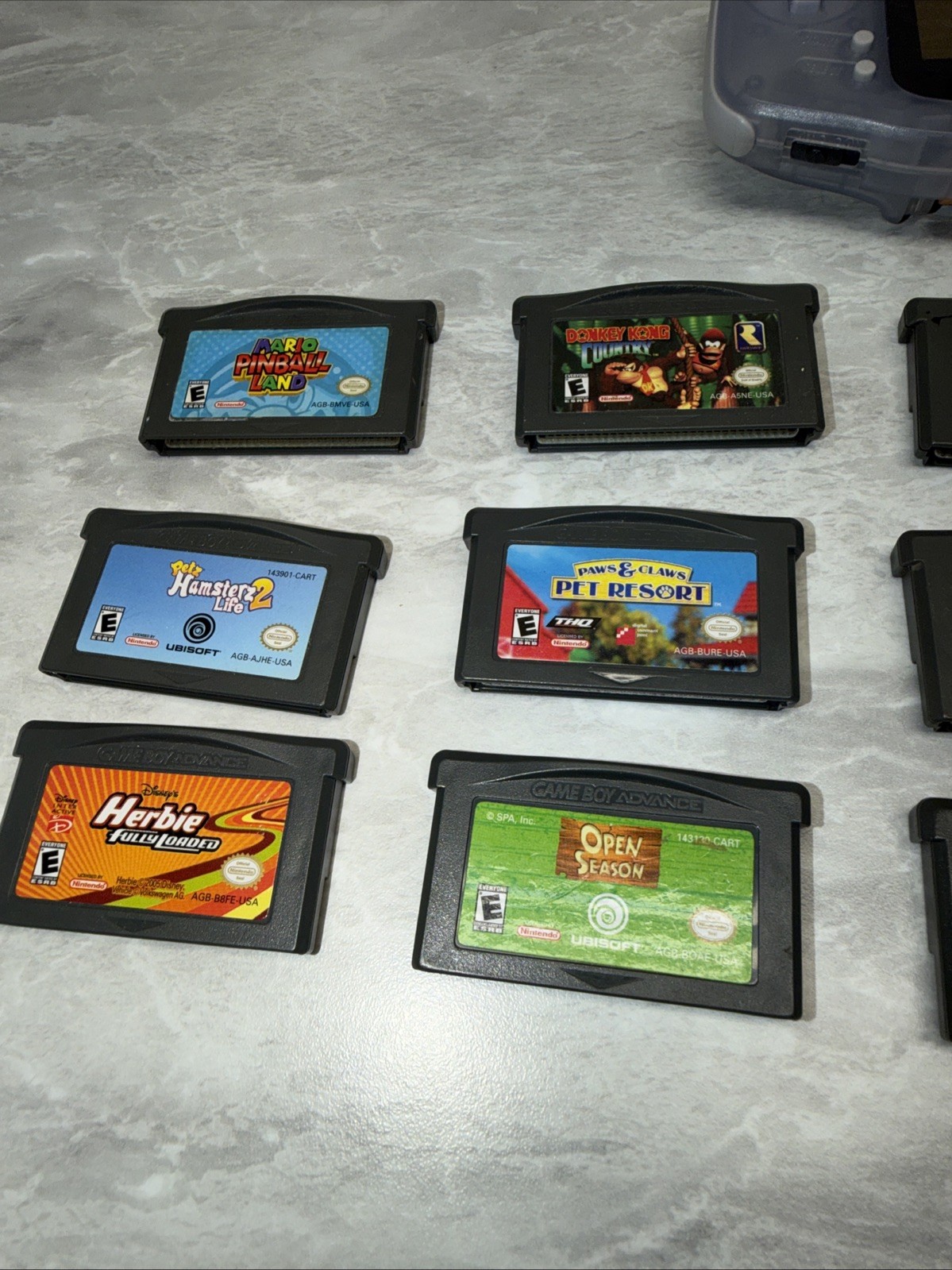 Nintendo Game Boy Advance Console System – Clear Glacier Bundle 15 Games And Acc
