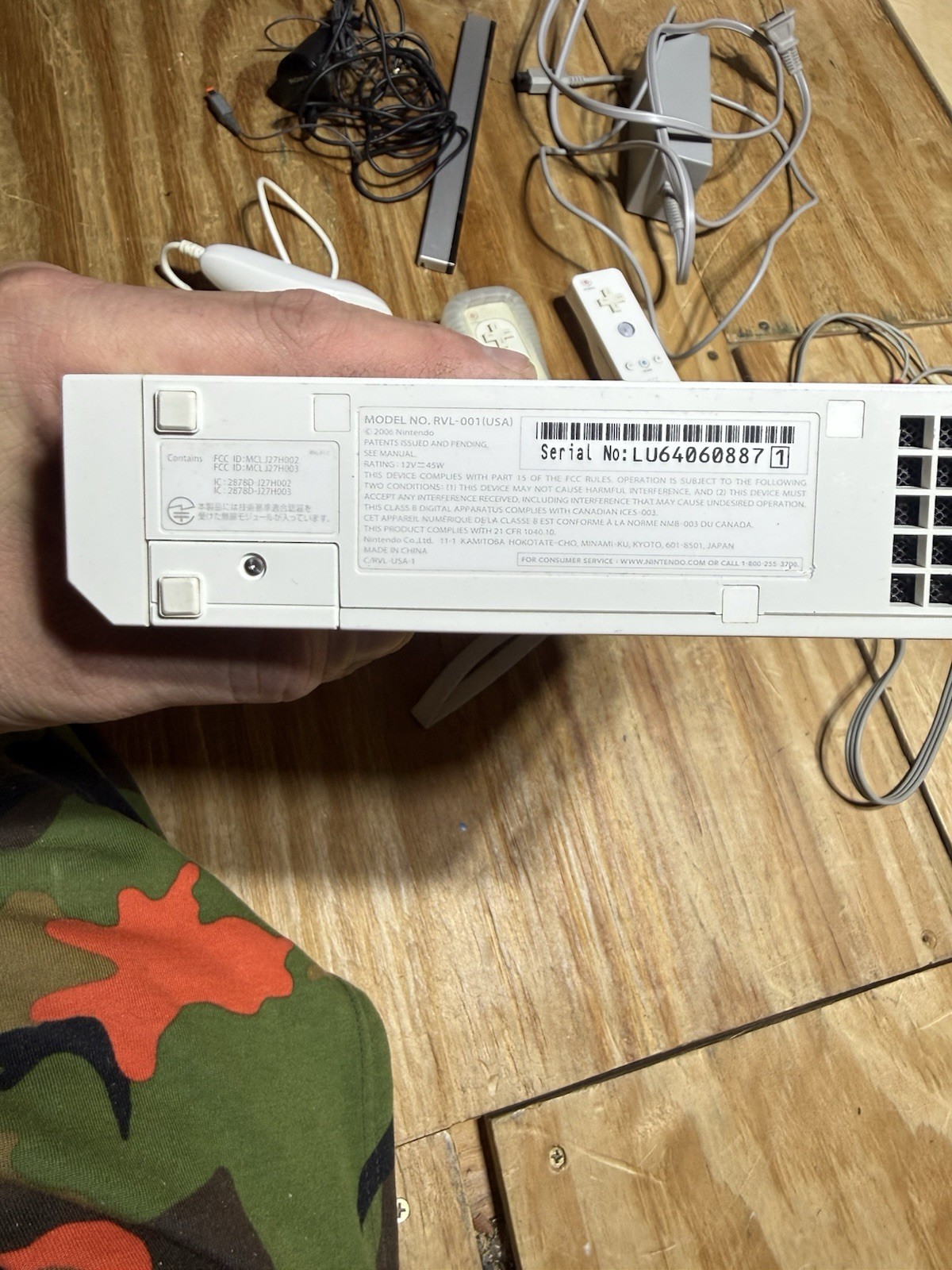 Nintendo Wii Launch Edition White Console RVL-001 OEM CONTROLLER NUNCHUK Works!