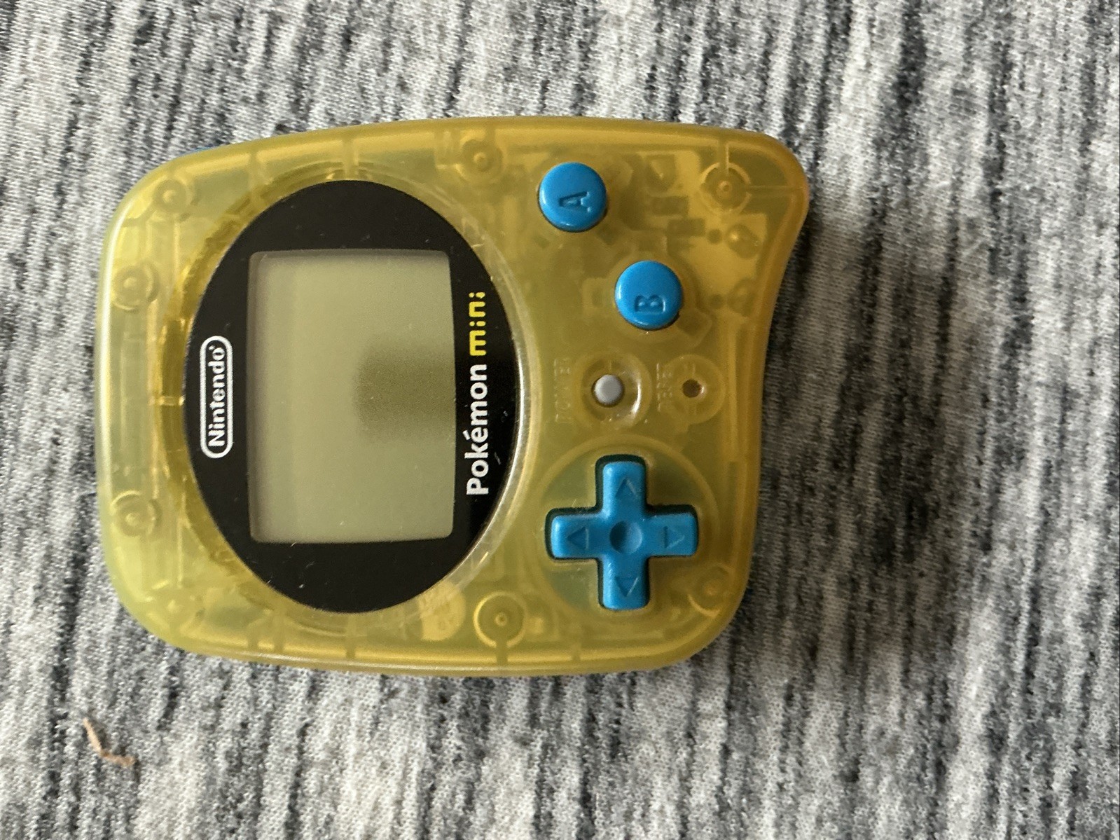Vintage 2001 MINI Nintendo Pokemon BLUE console MIN~001 works but yellowed