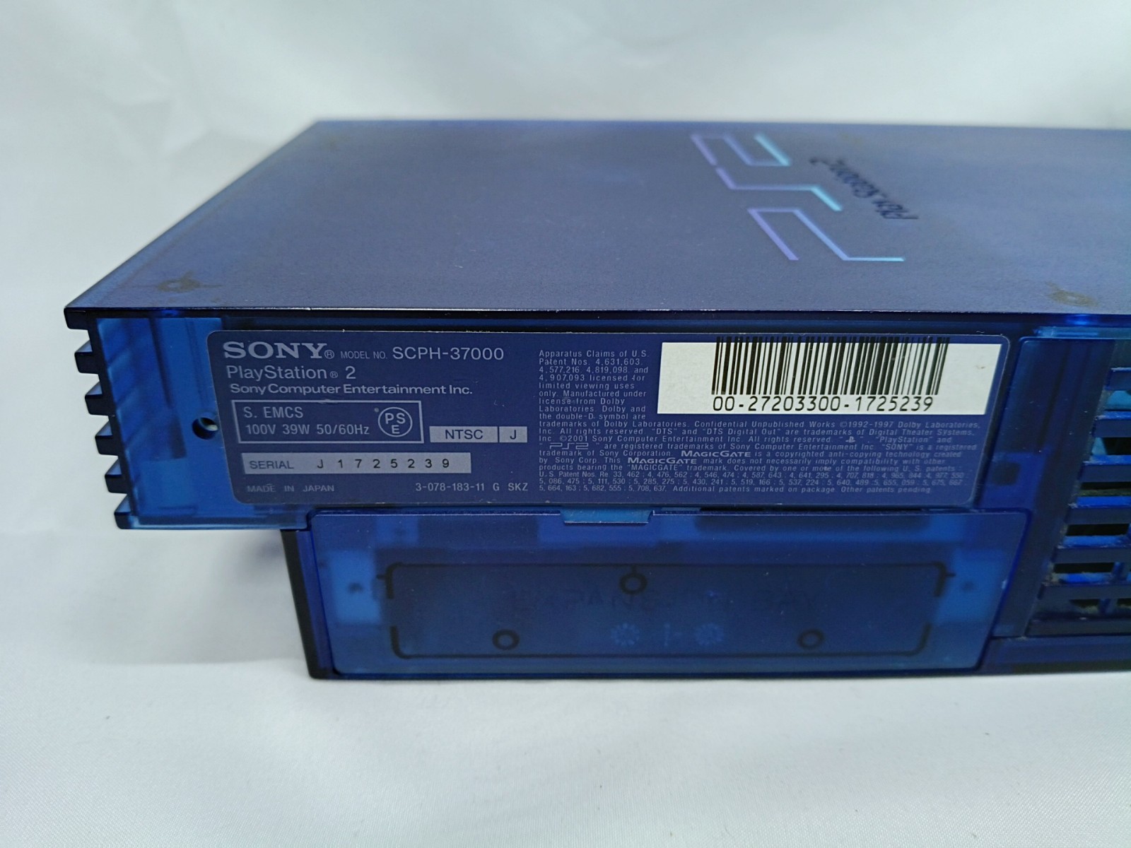 PS2 Ocean Blue Console Controller HDD40GB set Playstation2 NTSC-J Japan Tested