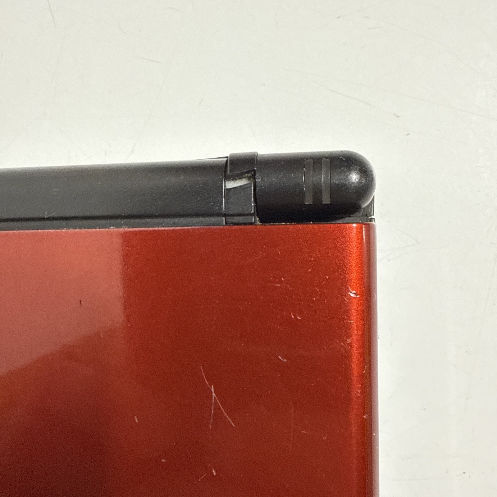 Nintendo DS Lite Crimson Red Handheld System Console Slight Break On Hinge Works