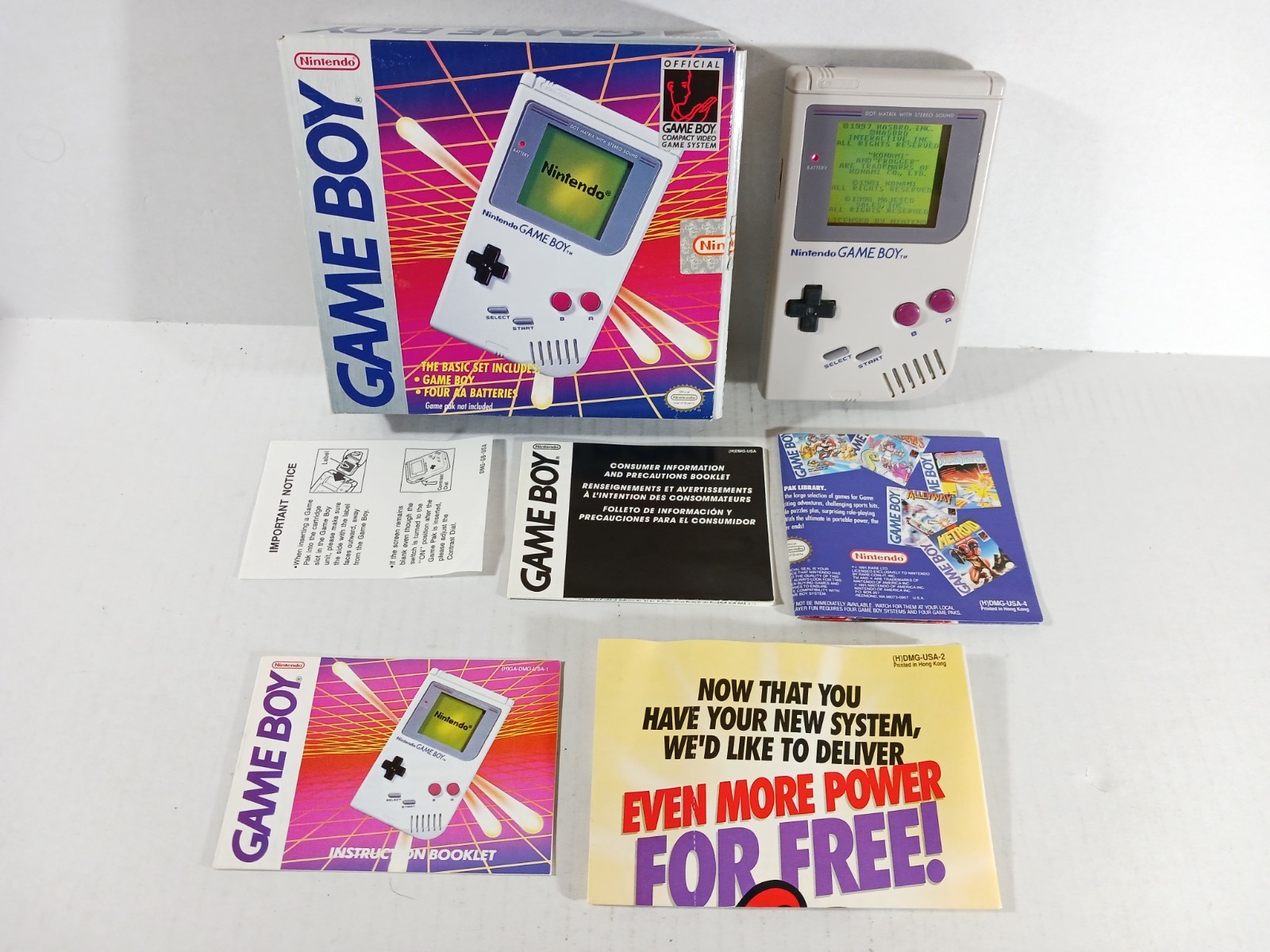 Nintendo GameBoy DMG Complete With Box Original Tested CIB Box Manual Game Boy