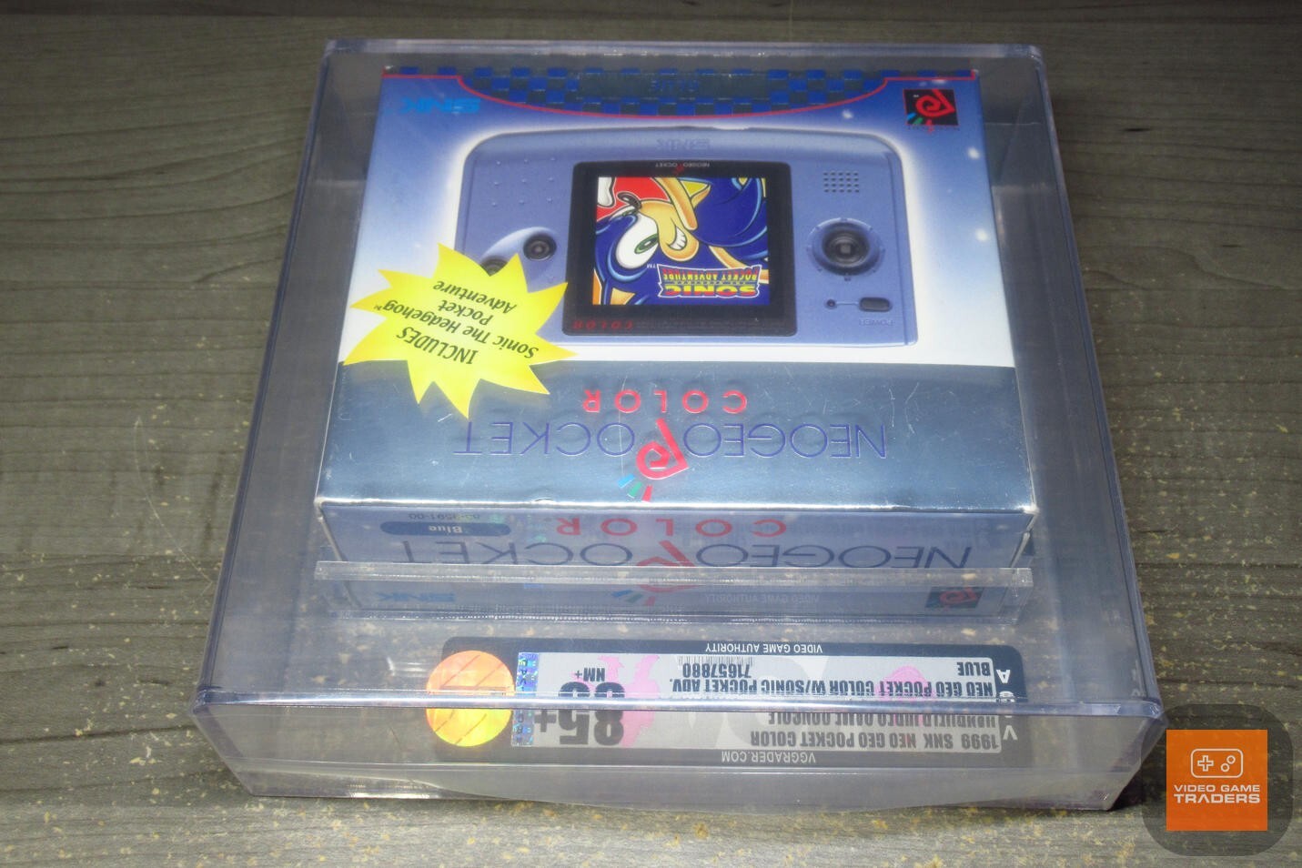 VGA GOLD 85+ – Neo Geo Pocket Color BLUE SONIC BUNDLE Game Console 1999 NEW!