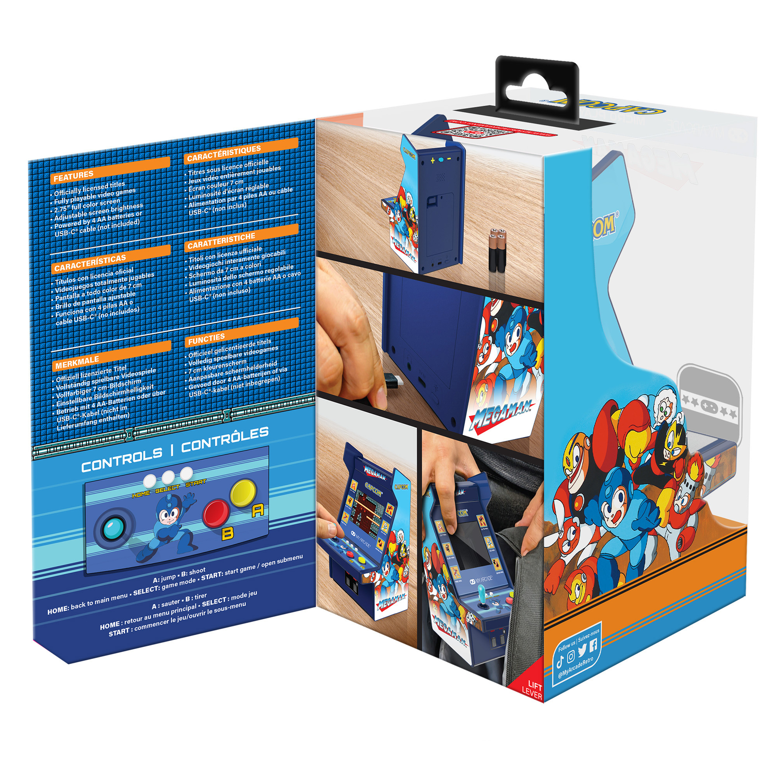My Arcade MEGA Man Micro Player Pro: 6 Video Games 6.75″ Mini Arcade Machine
