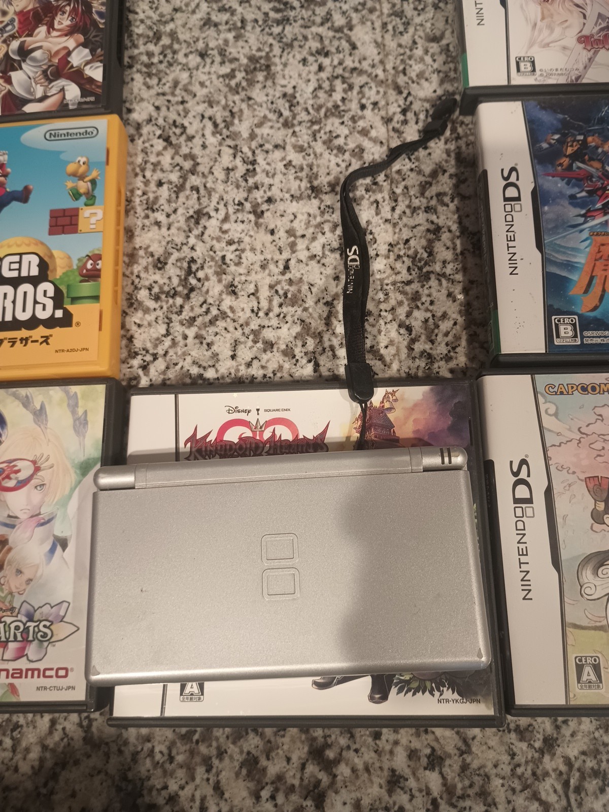 Nintendo DS Lite Launch Edition Silver Handheld System 11 Games