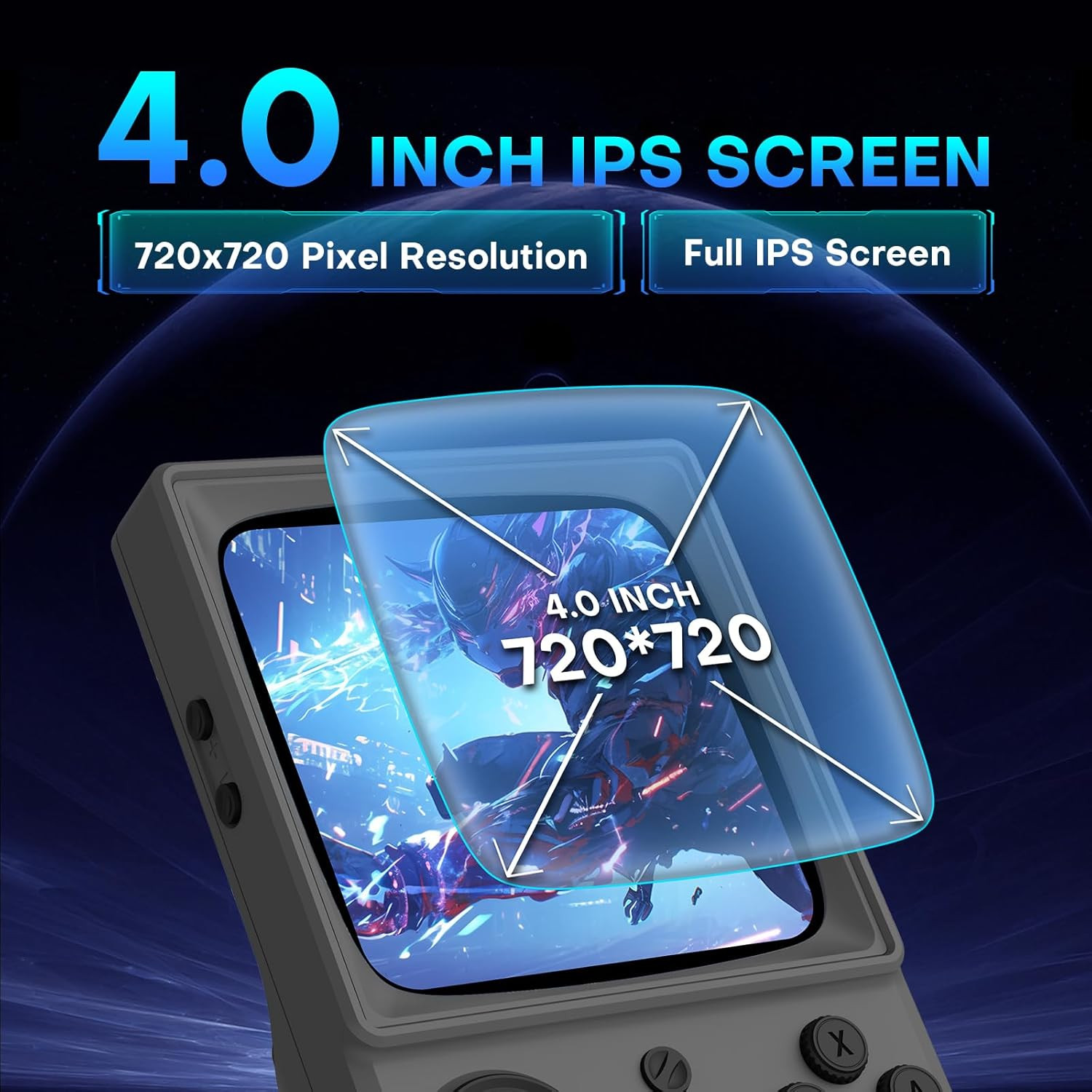 R36TMAX Retro Handheld Game Console with 4-Inch IPS Screen and 64GB Storage