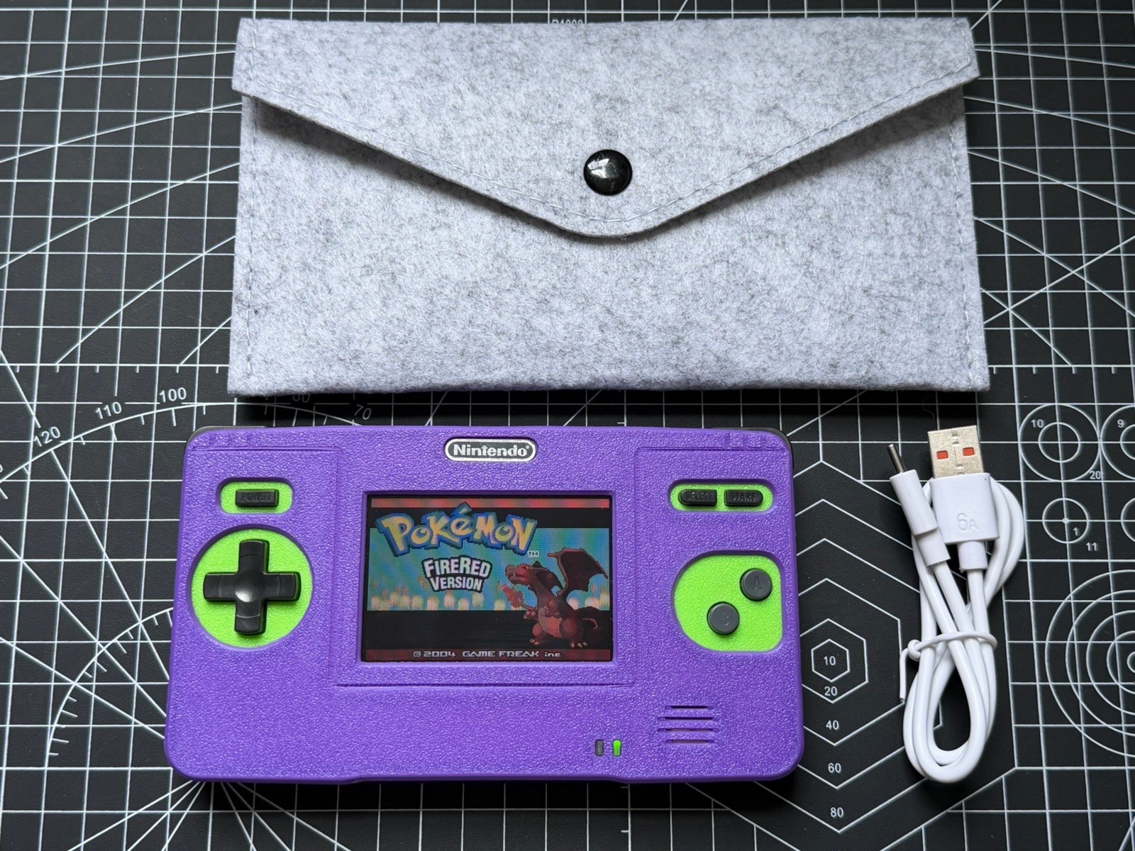 Nintendo DS To GBA Gameboy Macro XL 3D Print Front & Sound Amp & USBC – Purple