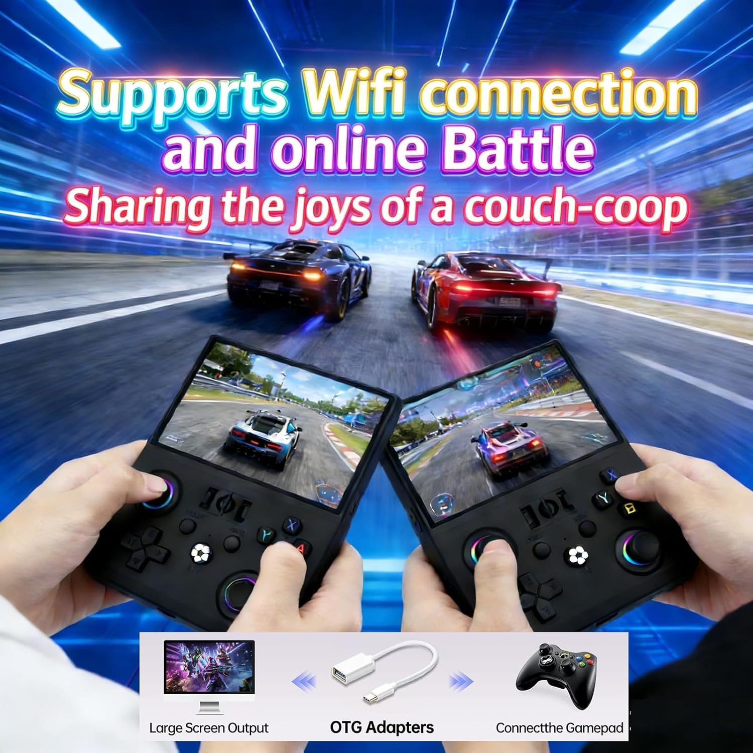 Newest R36MAX Ⅱ 4.5 Inch Retro Handheld Game Console,1024×768 IPS HD Screen,128G
