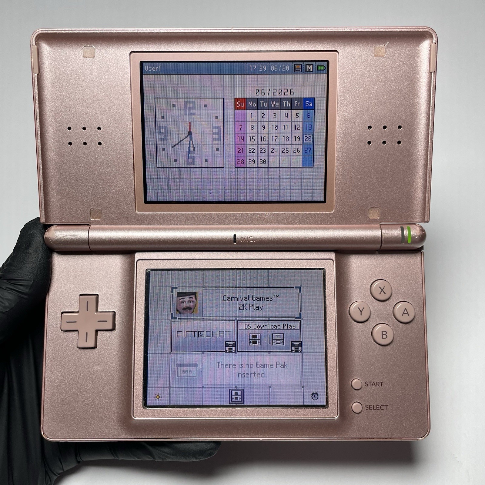 Nintendo DS Lite Handheld System- Metallic Pink Rose – Tested Working